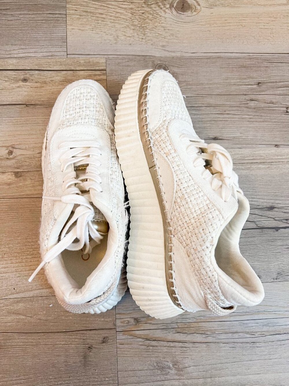 Coconuts by Matisse Natural Woven Go To Platform Sneakers - Size 6.5